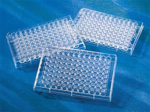 3361 | Corning® 96w EIA/RIA Clear Flat Bottom Polystyrene High Bind Microplate, 20/Bag,,Lid, Sterile